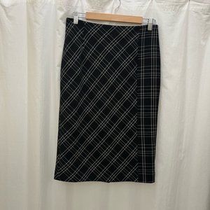 Halogen Black White Plaid Pencil Skirt